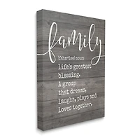 Stupell Industries Family Definition Planked Canvas Wall Art