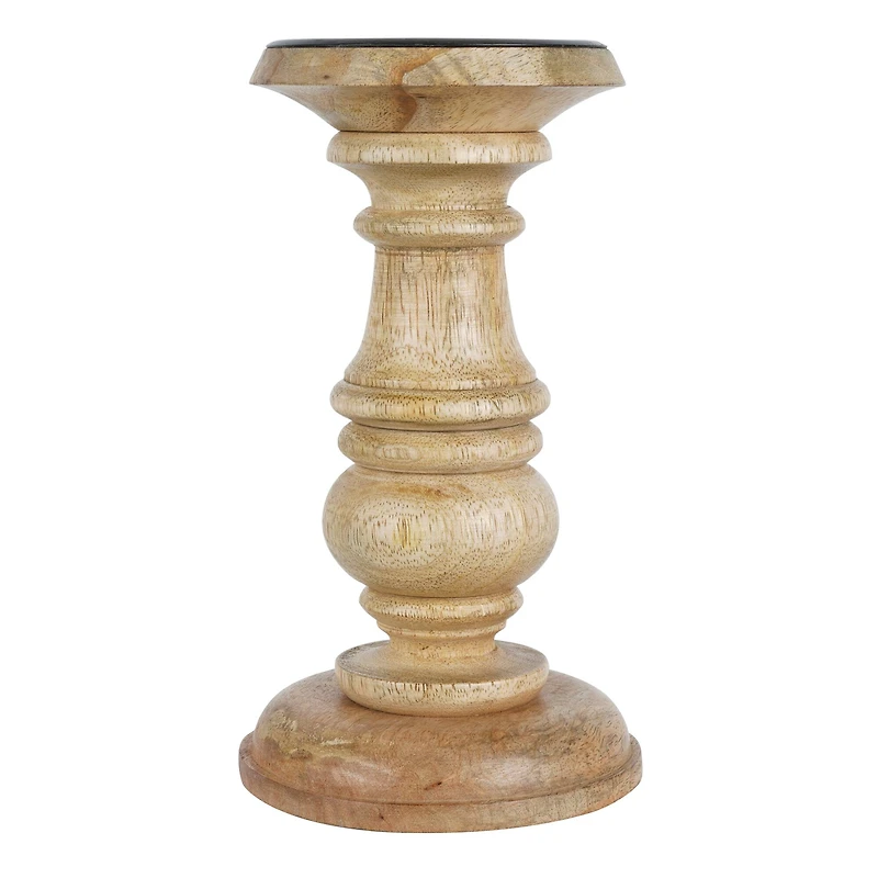 8 Pack: 8" Wood Carved Pillar Candle Holder by Ashland®