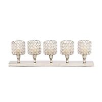 Silver Aluminum Glam Candle Holder, 6" x 21" x 3"
