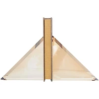 6" Gold Crystal Geometric Pyramid Shaped Bookends Set