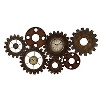 Brown Industrial Metal Wall Clock