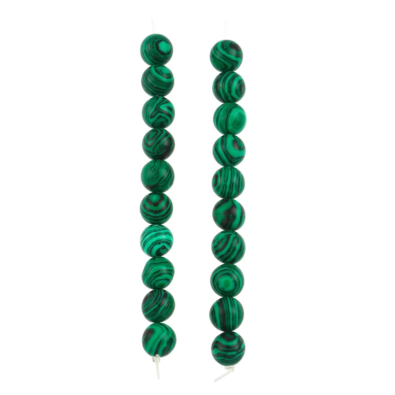 Green Reconstituted Dyed Stone Round Beads by Bead Landing