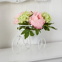 9.5" Peony & Hydrangea Arrangement in Tricycle Planter