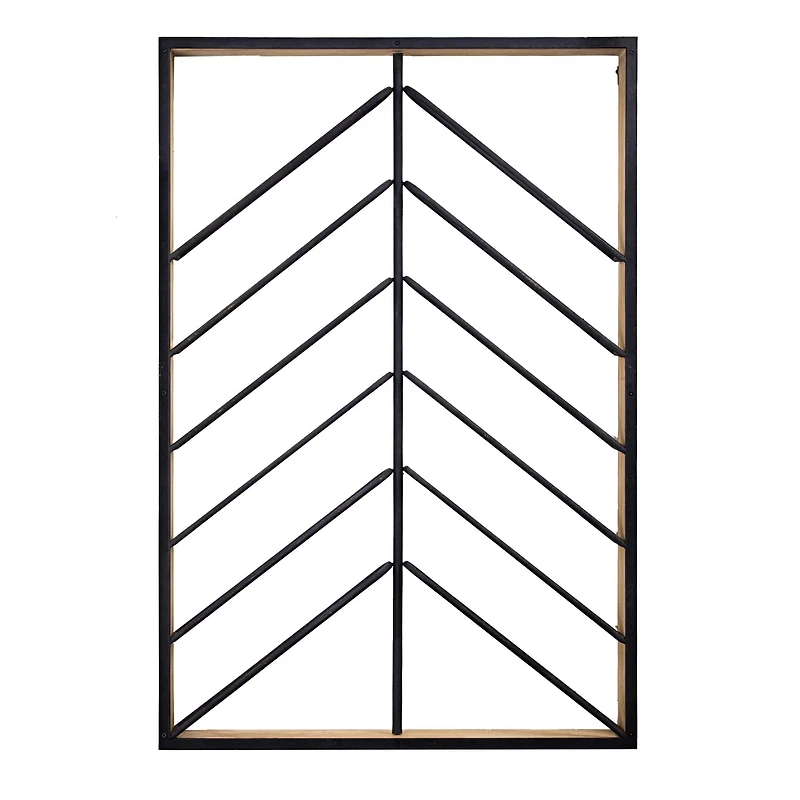 Wood & Metal Wall Mounted Wine Rack