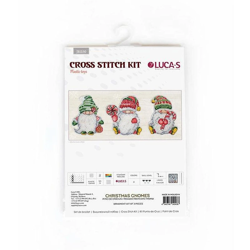 Luca-S Christmas Gnomes Plastic Canvas Counted Cross Stitch Kit