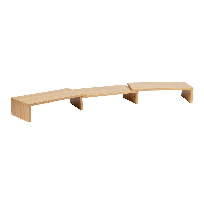 Mind Reader Dual Monitor Stand, Laptop Riser, Desktop Organizer, Office, MDF