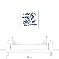 Navy Koi Canvas Wall Art