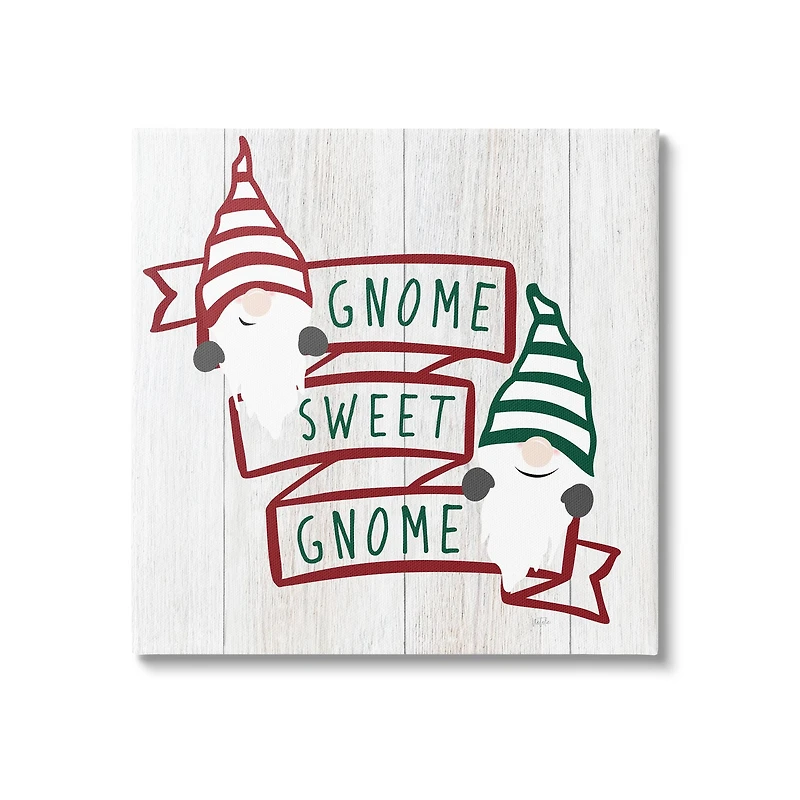 Stupell Industries Sweet Gnome Banner Phrase Canvas Wall Art