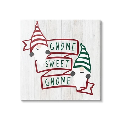 Stupell Industries Sweet Gnome Banner Phrase Canvas Wall Art