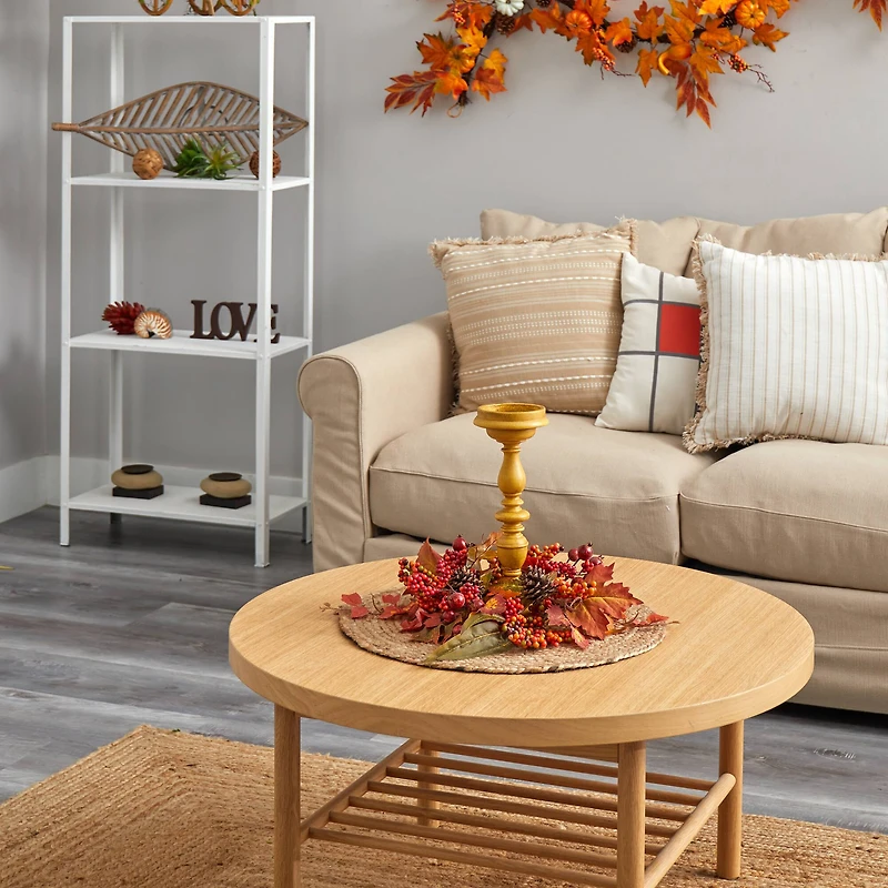 15" Harvest Fall Candelabrum Arrangement