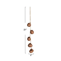 Hello Honey® 21.5" Brown Stoneware Hanging Vases on Jute Rope with Reactive Glaze