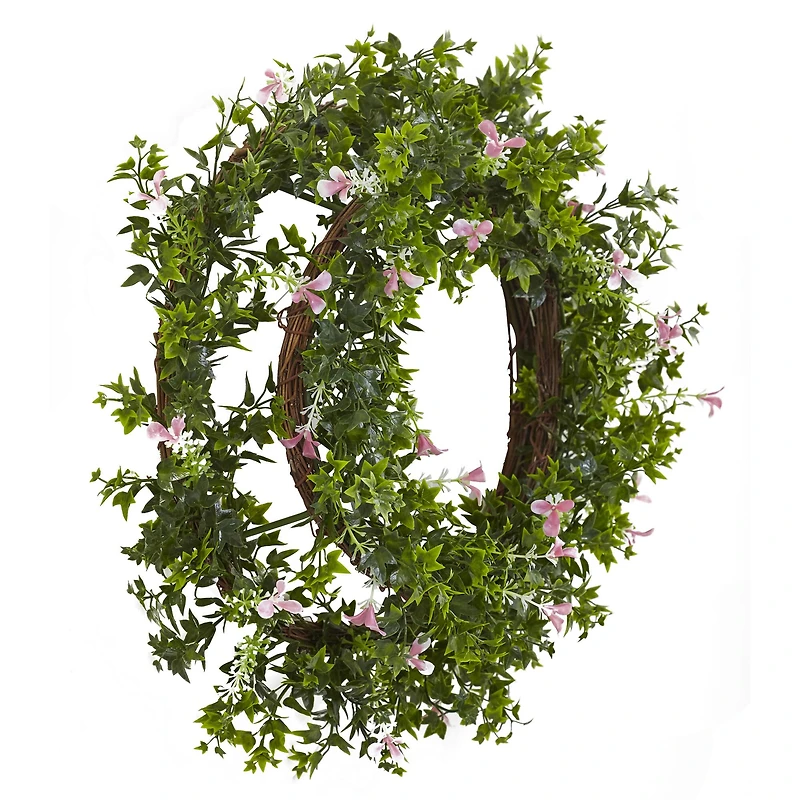 18'' Ivy, Floral & Twig Wreath