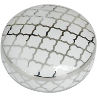 The Novogratz Silver & White Ceramic Geometric Decorative Jars Set