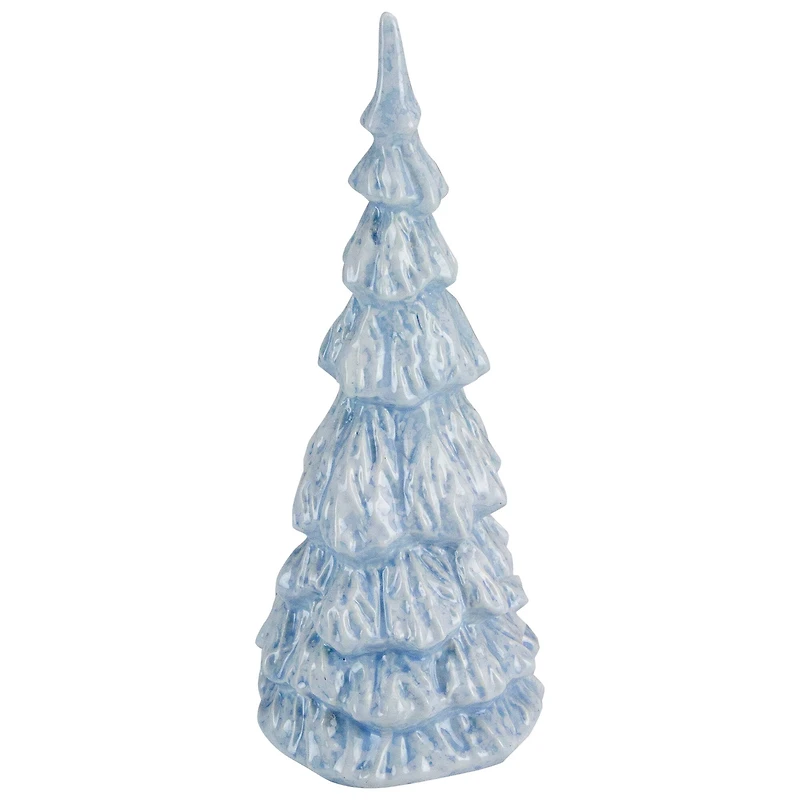 10.5" Blue & White Textured Christmas Tree Tabletop Décor