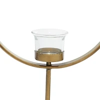 Gold Metal Contemporary Candle Holder Set