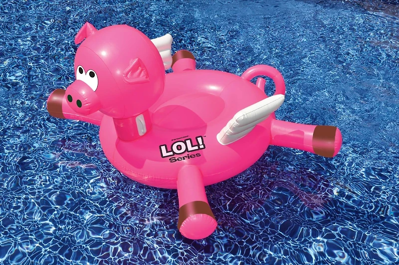 Swimline LOL! Series 54" Inflatable Pink Flying Pig Pool Float