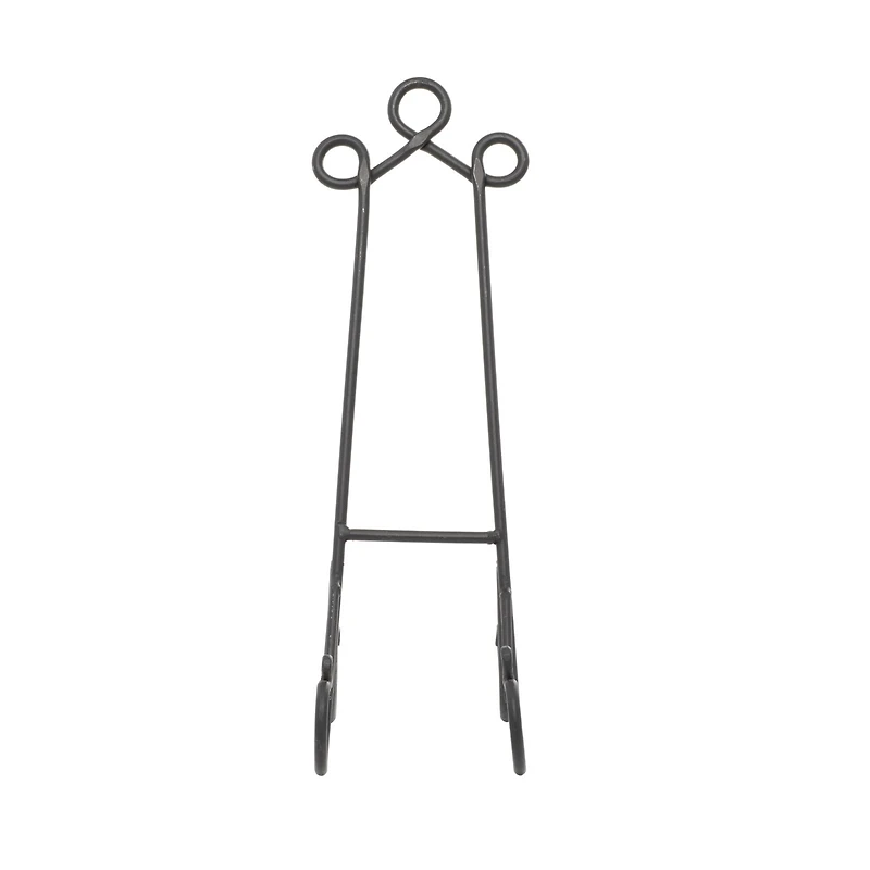 Traditional Scrolling Black Metal Easel, 19" x 6" x 9"