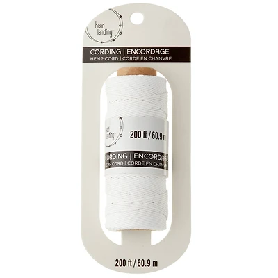 Bead Landing™ Hemp Cord Spool, White 20 lb.