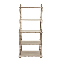 White Wood Farmhouse Shelving Unit