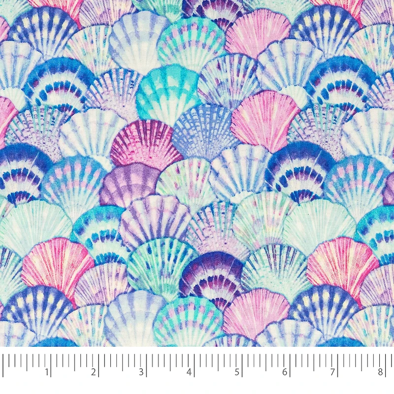 SINGER Pink & Purple Shells Cotton Fabric
