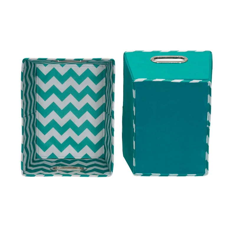 Household Essentials Chevron Fabric Tapered Storage Bins