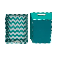 Household Essentials Chevron Fabric Tapered Storage Bins