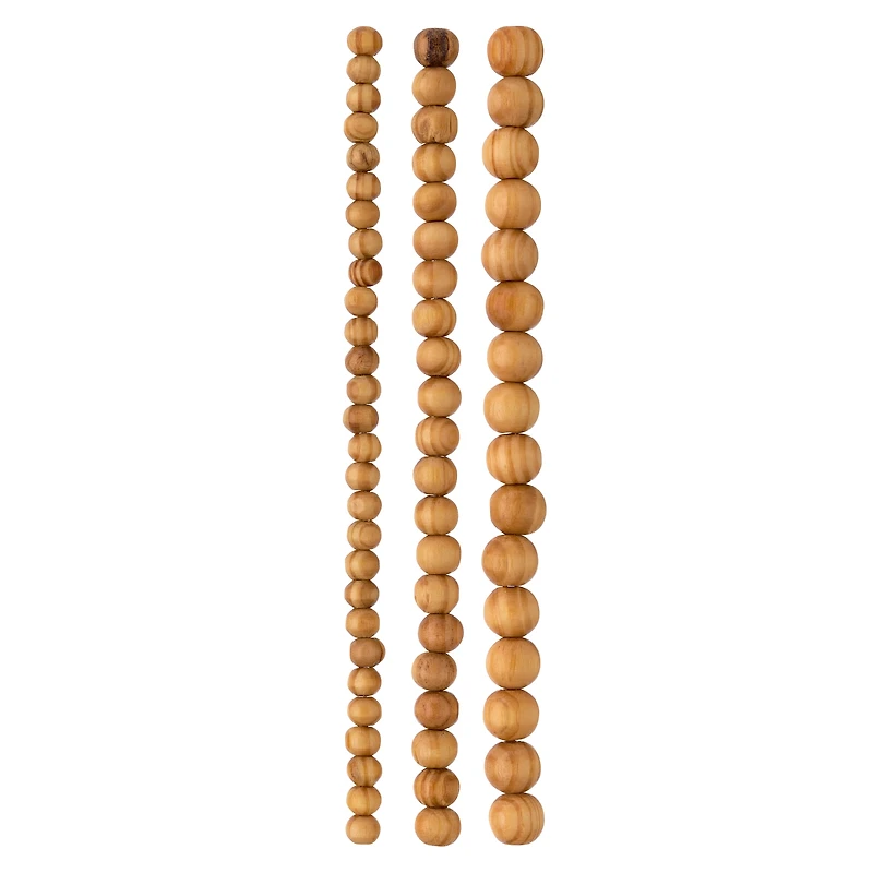 12 Pack: Natural Wooden Round Beads by Bead Landing™