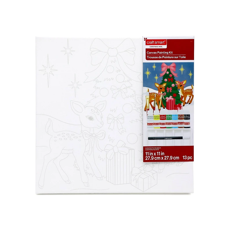 11" x 11" Christmas Deer Canvas Painting Kit by Artist's Loft™