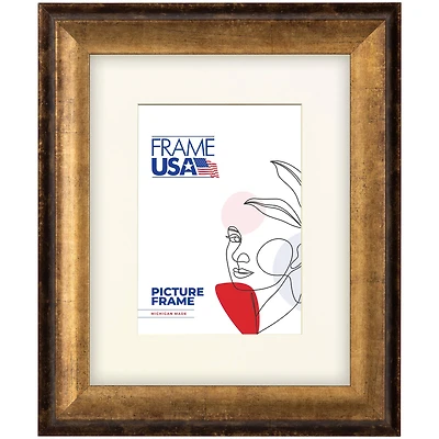 Frame USA Verona Narrow Bronze Single Image Picture Frame with Mat