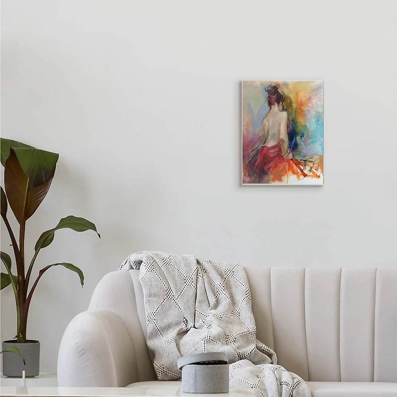 Stupell Industries Contemporary Female Pose Energetic Brush Strokes Wall Plaque