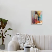 Stupell Industries Contemporary Female Pose Energetic Brush Strokes Wall Plaque