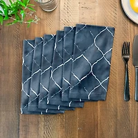Blue Ogee Pattern 10" x 10" Cotton Twill Napkin