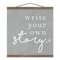 Write Your Own Story 16" x 16" Teak Hanging Canvas