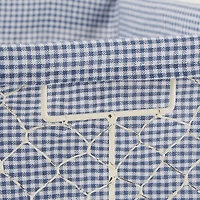 DII® Medium Antique White Chicken Wire Basket with French Blue & White Gingham Check Liner, 2ct.