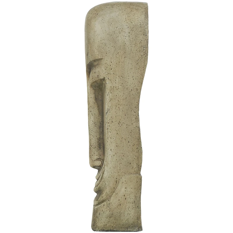 37" Gray Face Totem Sculpture