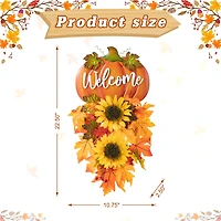 Glitzhome® 22.5" Fall Metal Pumpkin & Sunflower Wall Décor