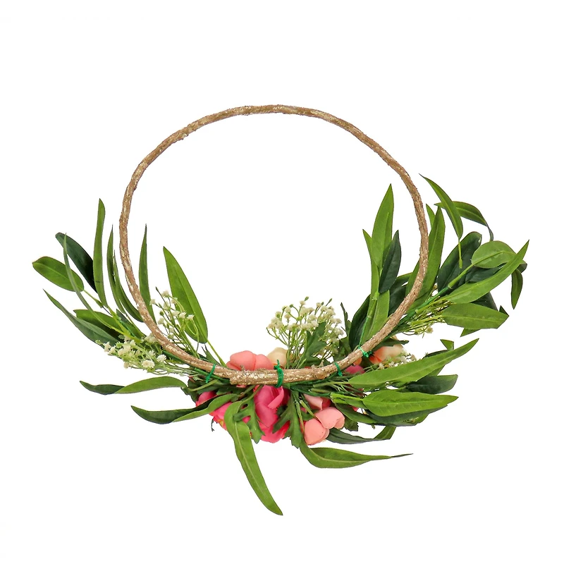 16" Eucalyptus & Buttercup Hoop Wreath