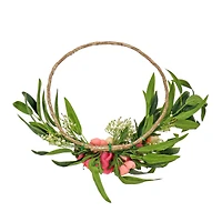 16" Eucalyptus & Buttercup Hoop Wreath