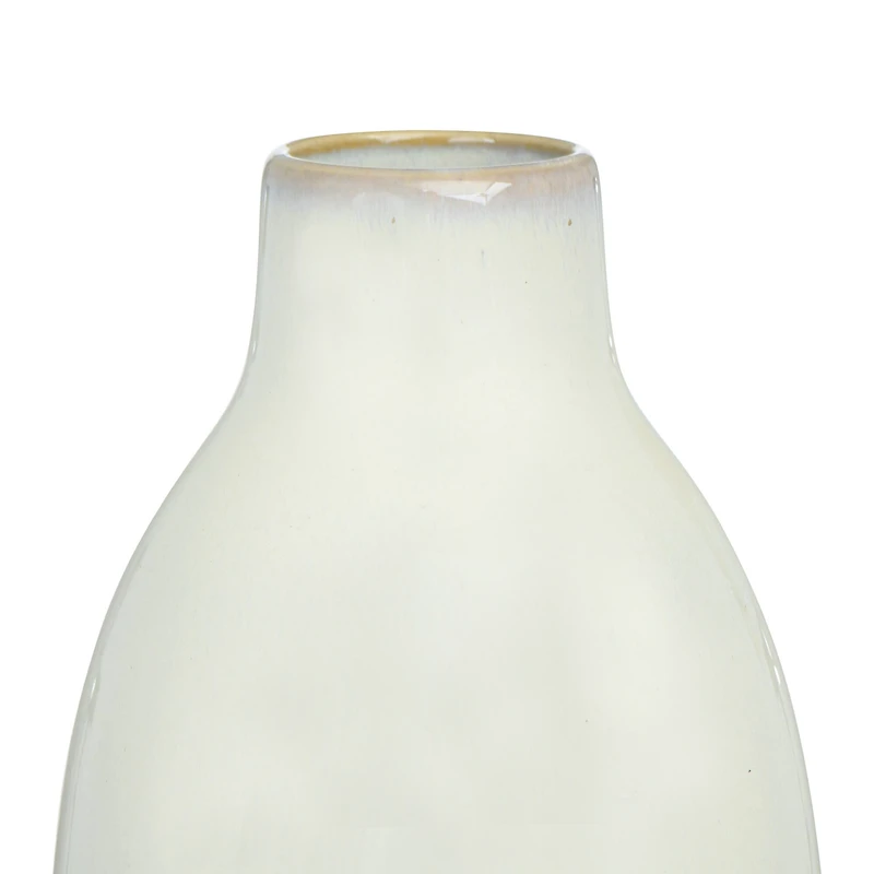 Hello Honey® 14" Cream Stoneware Vase with Gold Pattern