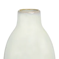 Hello Honey® 14" Cream Stoneware Vase with Gold Pattern