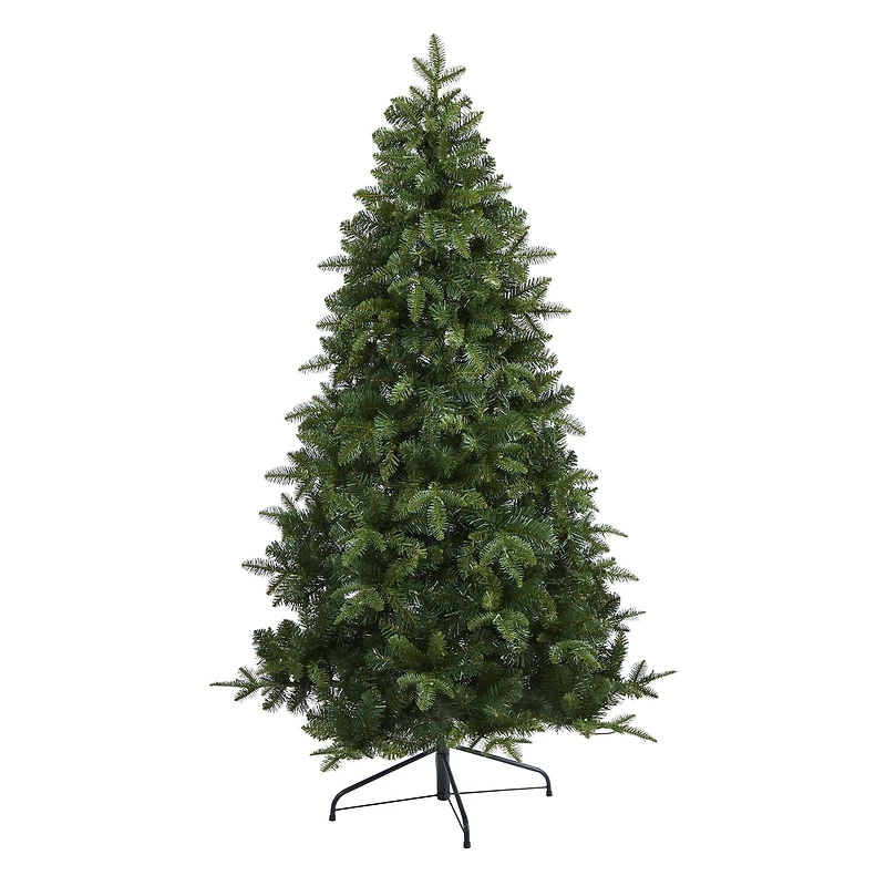 6ft. Pre-Lit Grand Teton Spruce Flat Back Artificial Christmas Tree with Clear LED Lights
