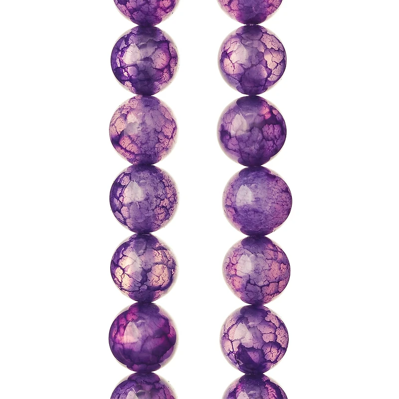 12 Pack: Amethyst Agate Round Beads, 8mm by Bead Landing™
