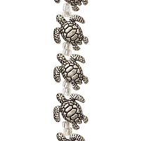 12 Packs: 8 ct. (96 total) Silver Metal Sea Turtle Beads, 18mm by Bead Landing™