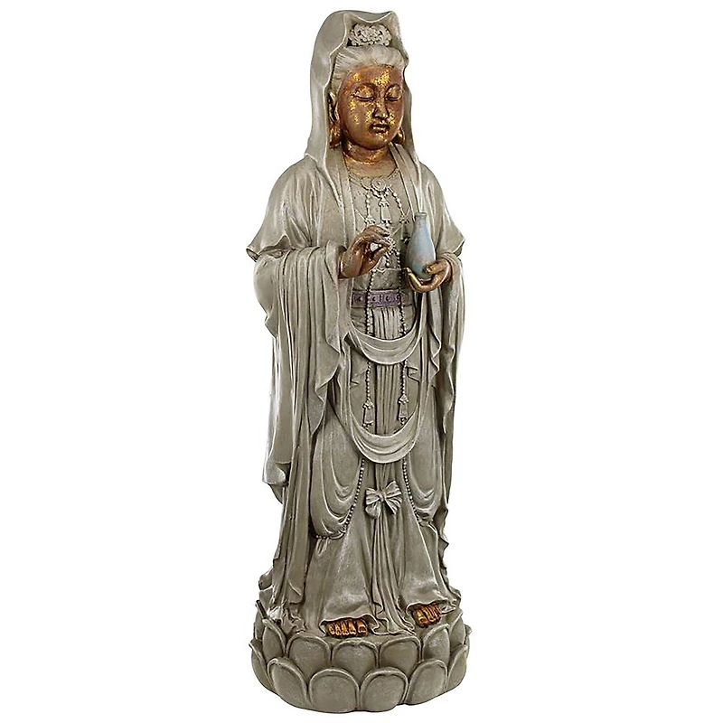 Design Toscano 2ft. Goddess Guan Yin Standing on a Lotus Statue