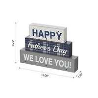 Glitzhome® 12" Lighted Happy Father's Day Block Sign