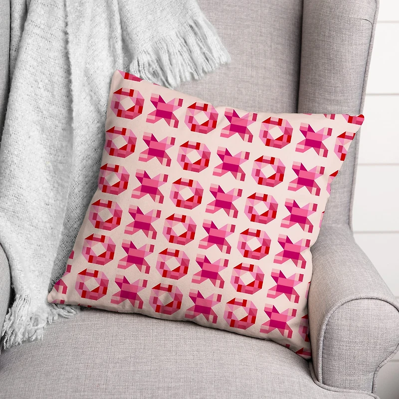 XOXO Quilt Valentine's Day Throw Pillow