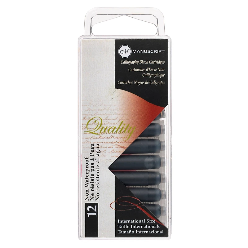 Manuscript Calligraphy Pen Ink Cartridges, Black