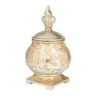 13" Gold Round Traditional Decorative Jar
