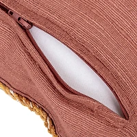 Hello Honey® Embroidered Rust & Orange Lumbar Pillow with Tassels