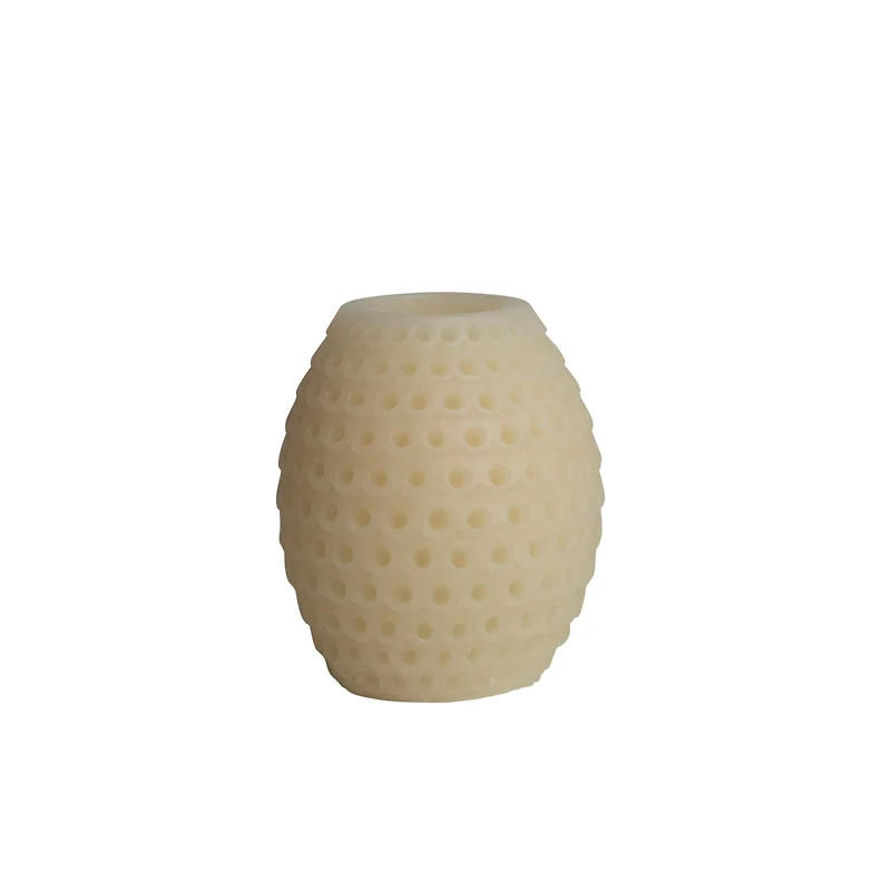 Hello Honey® 5" Ivory LED Debossed Pillar Candle